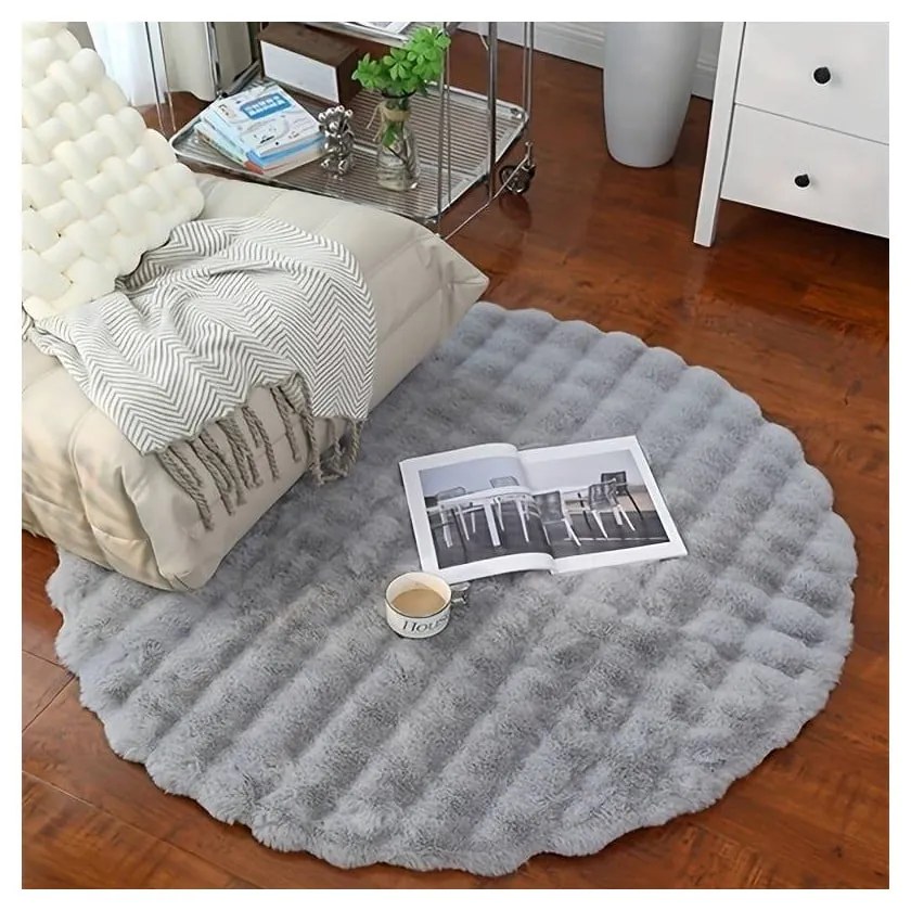 Világosszürke mosható kerek szőnyeg ø 100 cm Bubble Grey – Mila Home