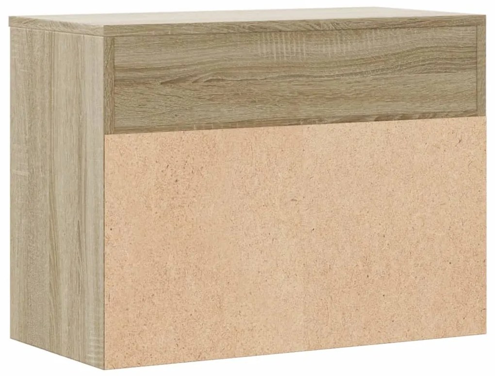 sonoma tölgy színű szerelt fa cipőtároló pad 60 x 30 x 45 cm