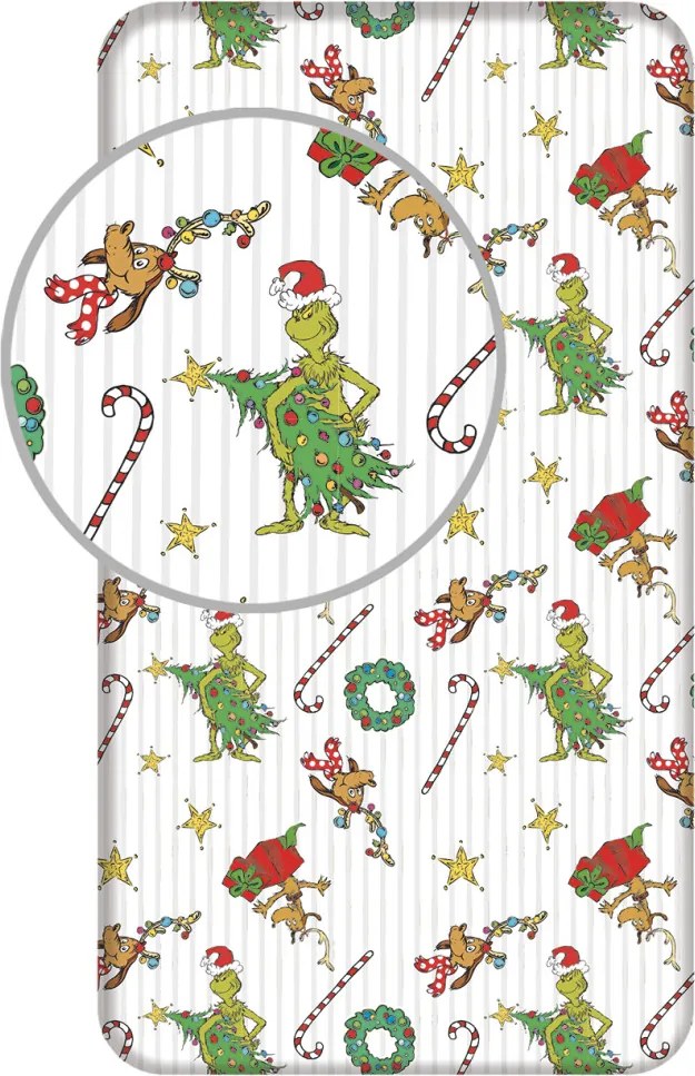 A Grincs Grinchmas gumis lepedő 90x200 cm