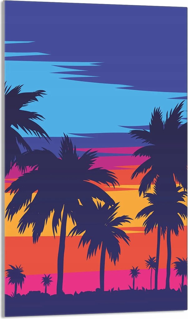 Üveg Vágódeszka 30x52 Pálmafák a Konyhába