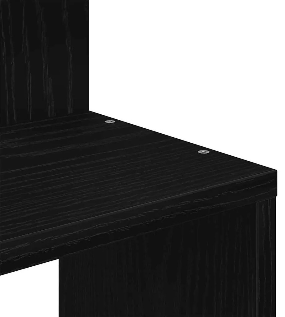 fekete forgácslap fali sarokpolc 32x32x127,5 cm