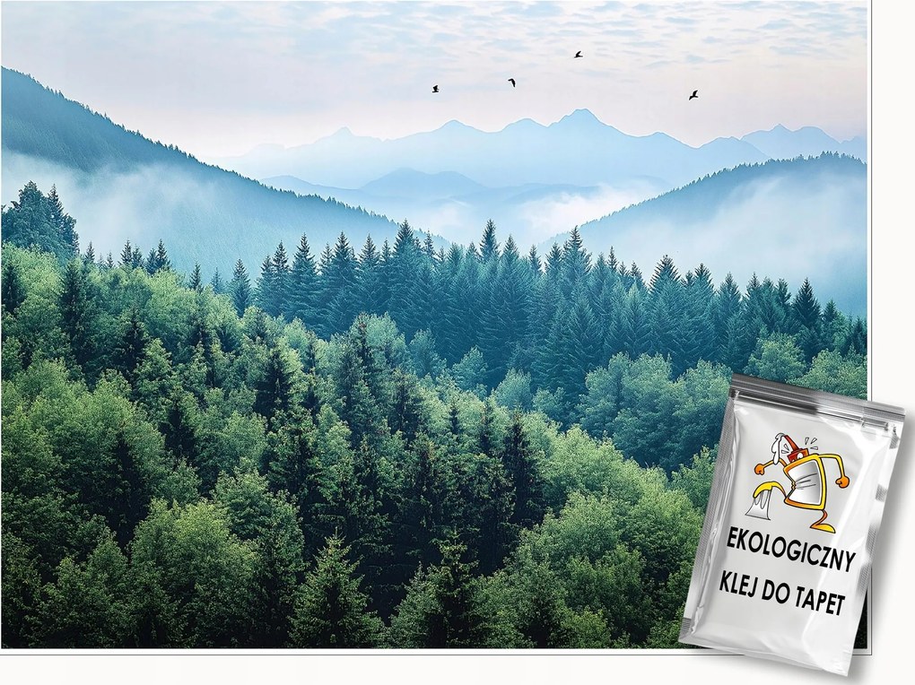 3D Fotótapéta Hegyek Erdő Köd Természet Hálószoba Nappali Tapéta Flizelina 400x280