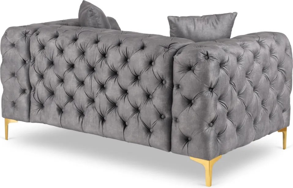 Sofa SORRENTO 2S Dwuosobowa Szara Welurowa