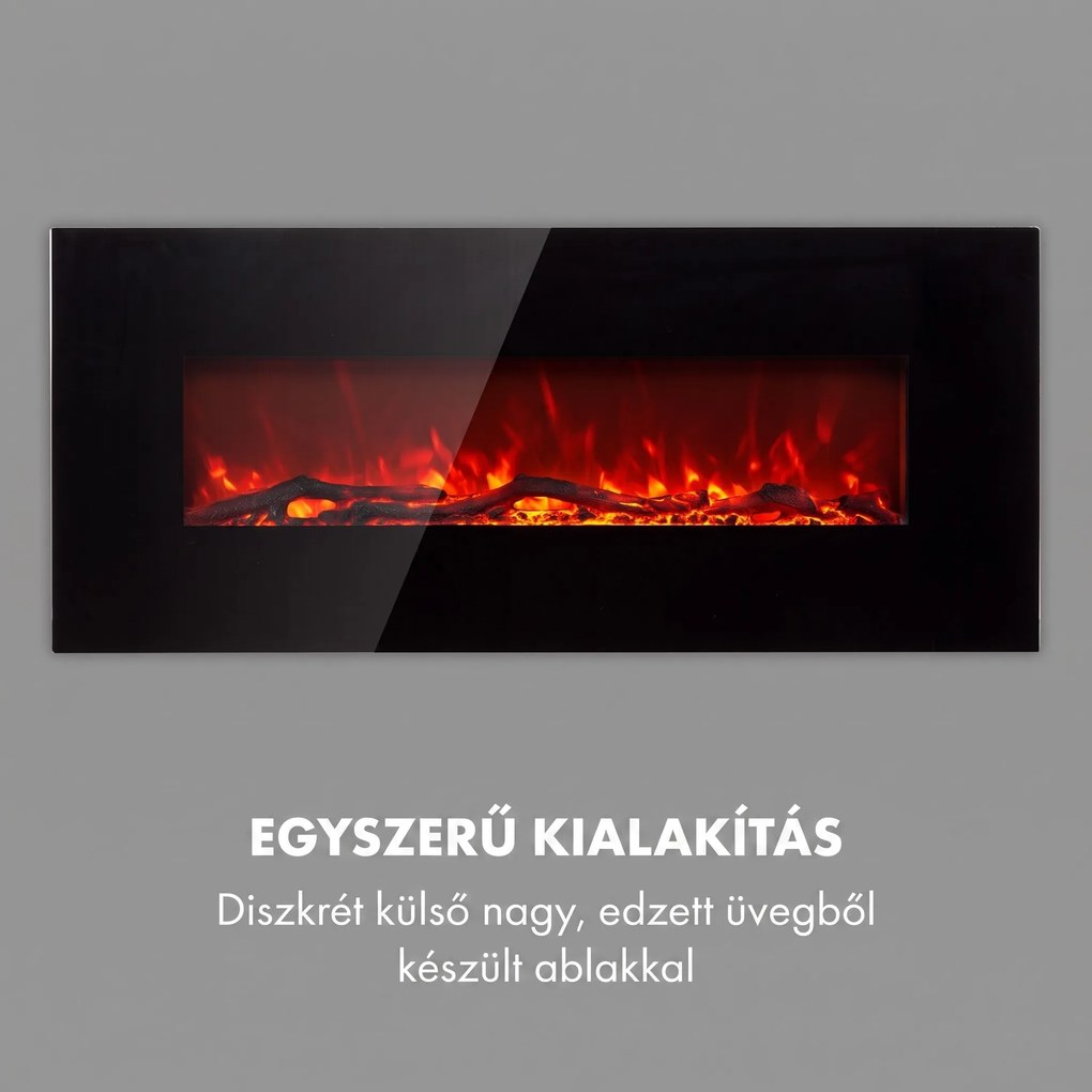 Klarstein Lausanne Long, elektromos kandalló, 1600 W, 2 fűtési fokozat, 128 cm