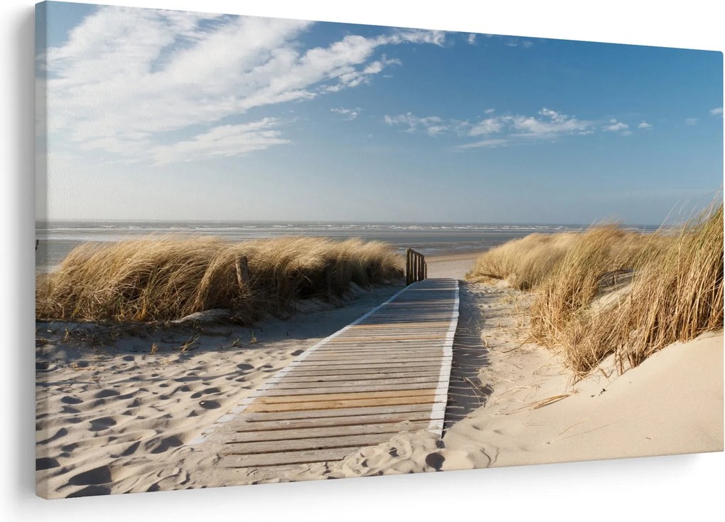 Kép - Homokos strand Langeoog szigetén, Németországban (90x60 cm)