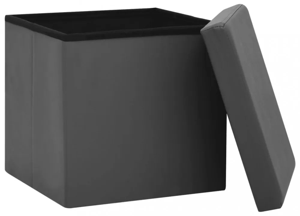 2 db szürke összecsukható PVC tárolóülőke