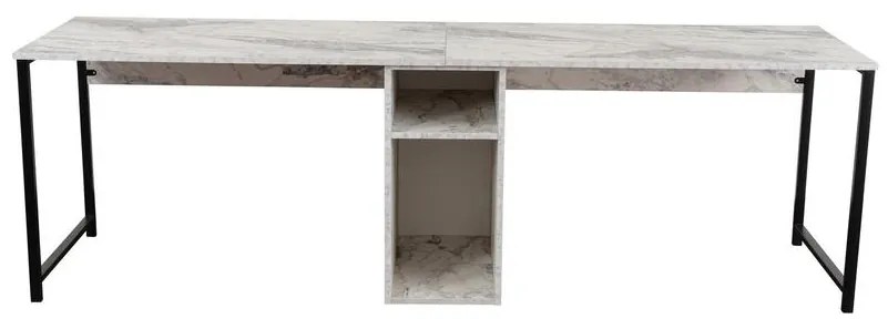 Íróasztal Twin Study Desk - Freesia Marble, Fekete