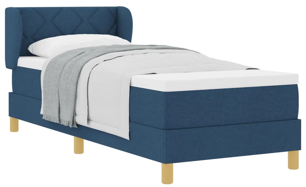 Boxspring Ágy Matraccal - Kék - 80x200 cm - Szövet