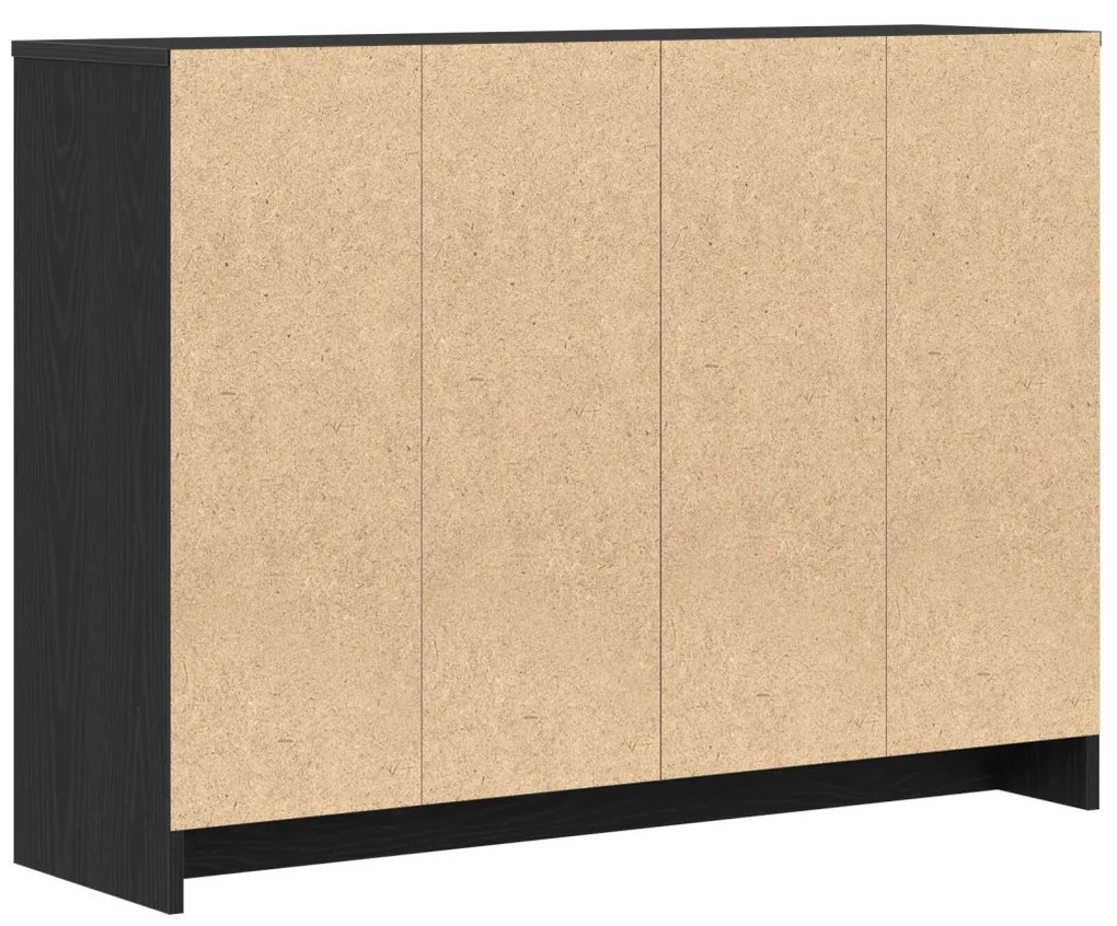 Fekete Tölgy Büfé 102x33x75 cm Műanyag Fa