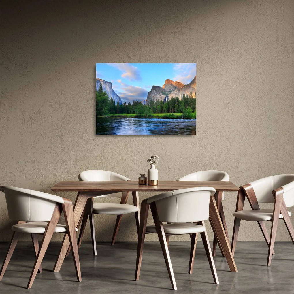 Egy vad hegyi táj képe (üvegen) (70x50 cm)