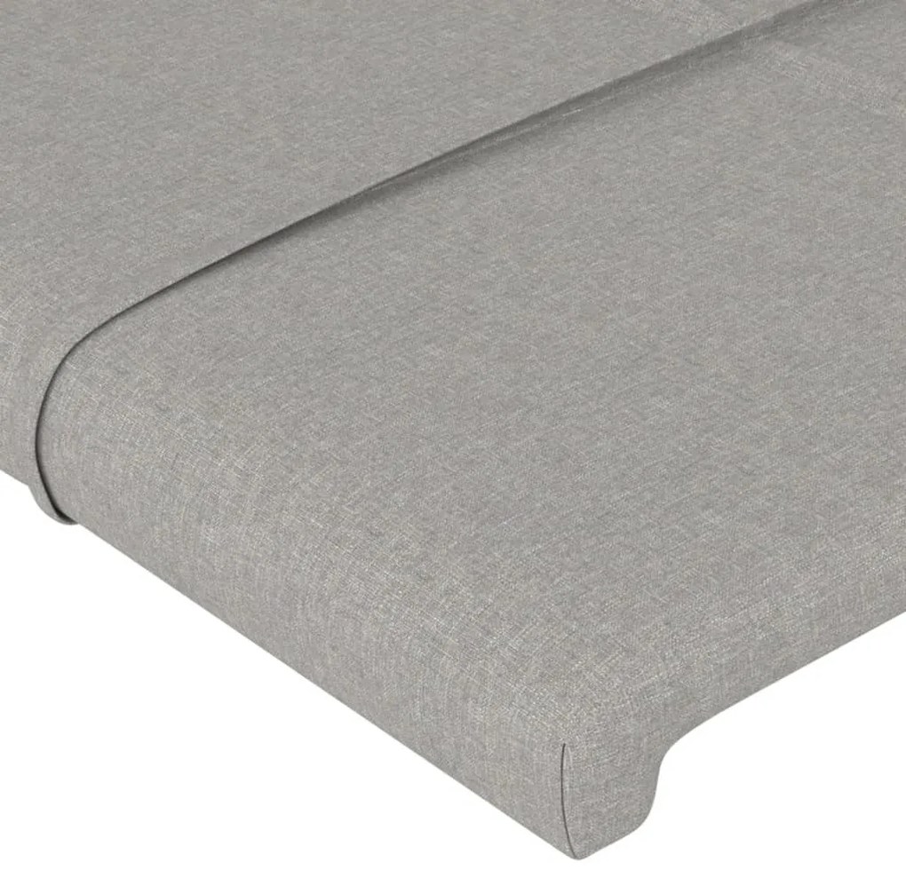 világosszürke szövet LED-es fejtámla 200x5x118/128 cm