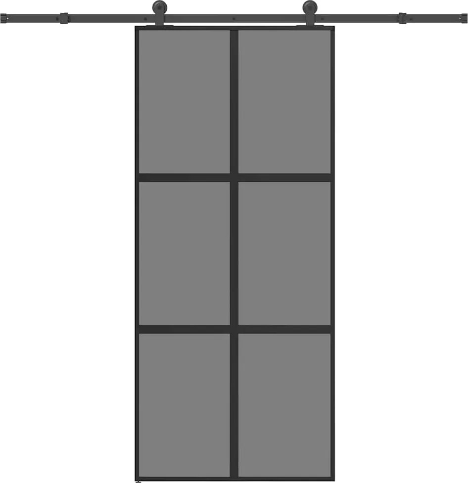 vidaXL tolóajtó vasalattal 90x205 cm edzett üveg&Alumínium