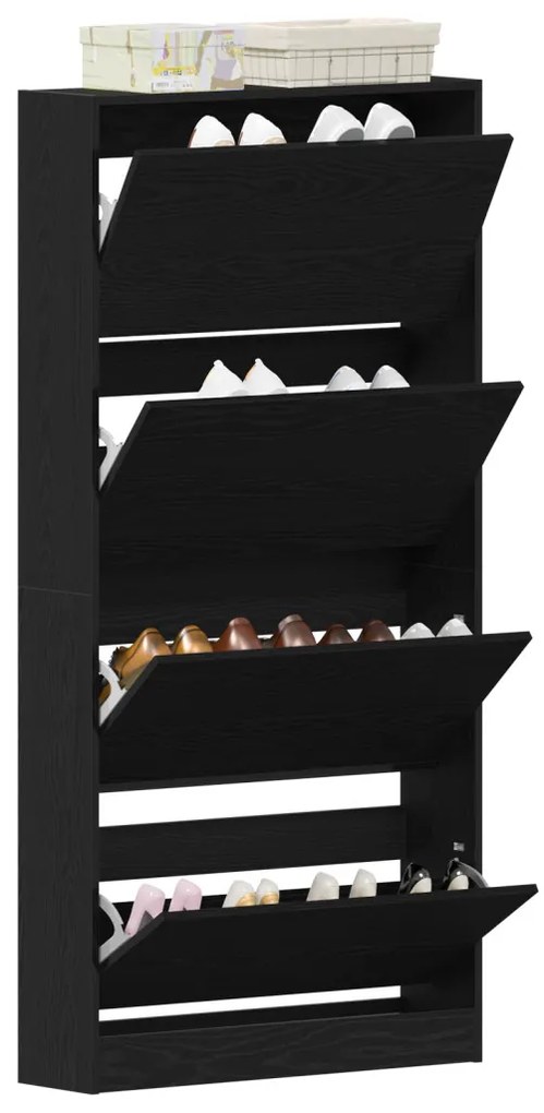 Cipőszekrény Fekete tölgy Műszaki fa 80 x 21 x 163.5 cm Tartós
