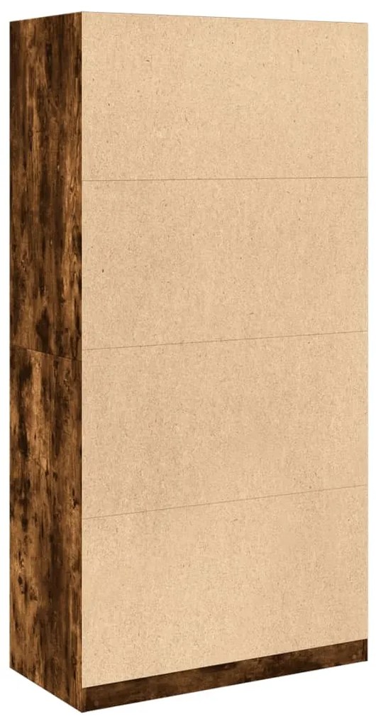 füstös tölgy színű szerelt fa ruhásszekrény 100 x 50 x 200 cm