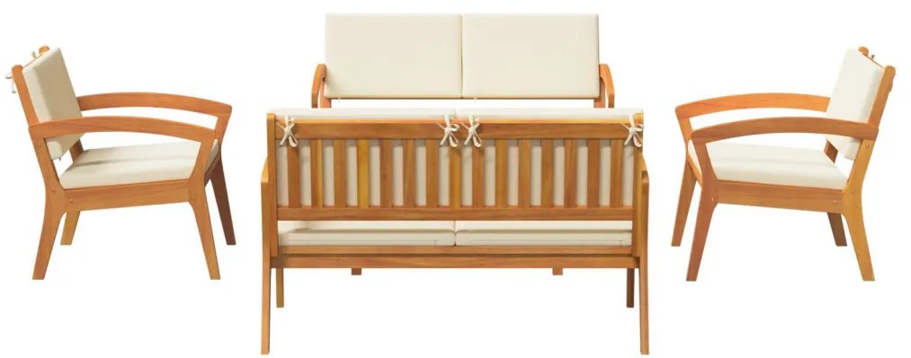 Bisztró készlet 5 pcs Barna 75 x 45 x 38 cm Tömör akácfa