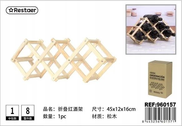 Összecsukható Bortartó Állvány Fa 5 Palack