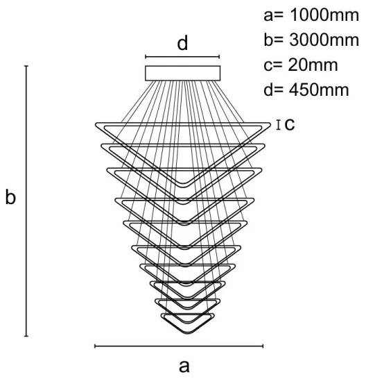 LED dimmelhető csillár zsinóron LED/385W/230V 3000-6500K + távirányítás