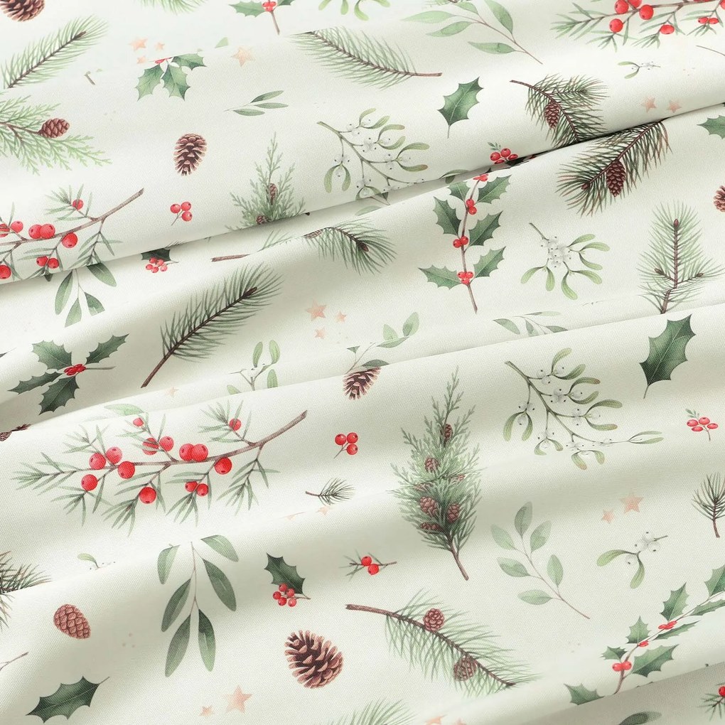 Goldea karácsonyi kör alakú teflonos terítő - téli ágacskák Ø 130 cm