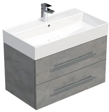 Fürdőszobaszekrény mosdókagylóval SAT Cube Way 80x53x46 cm matt beton CUBE46802BESAT