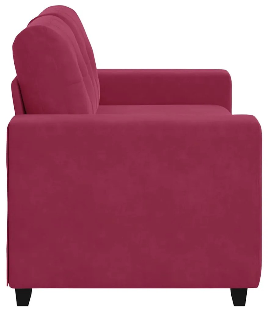 bordó bársony loveseat kanapé 120 cm