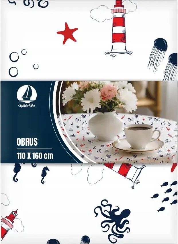 Abrosz tengerész tengeri akcentus 110x160 cm fehér Captain Mike