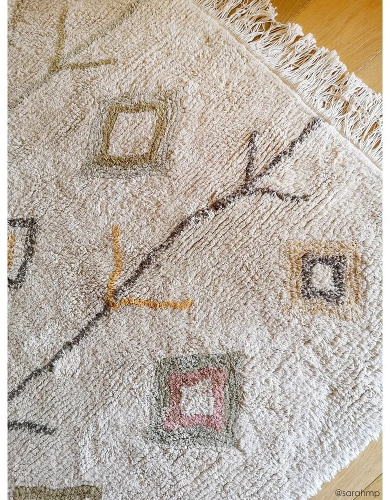 Bézs mosható kézi szövésű pamut szőnyeg 140x200 cm Kaarol Earth – Lorena Canals