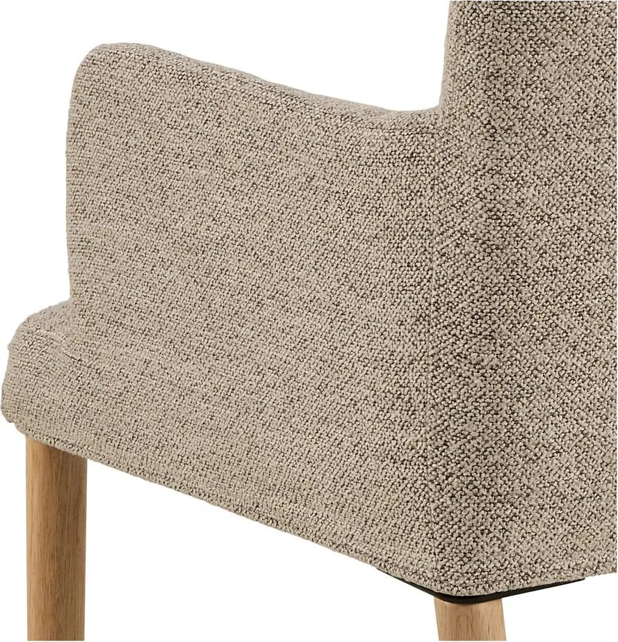 Bézs kárpitozott karfás étkezőfotel Zoe – Actona