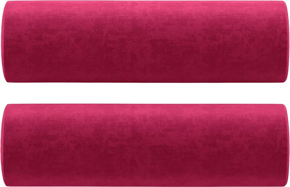 vidaXL 2 db bordó bársony díszpárna Ø15 x 50 cm