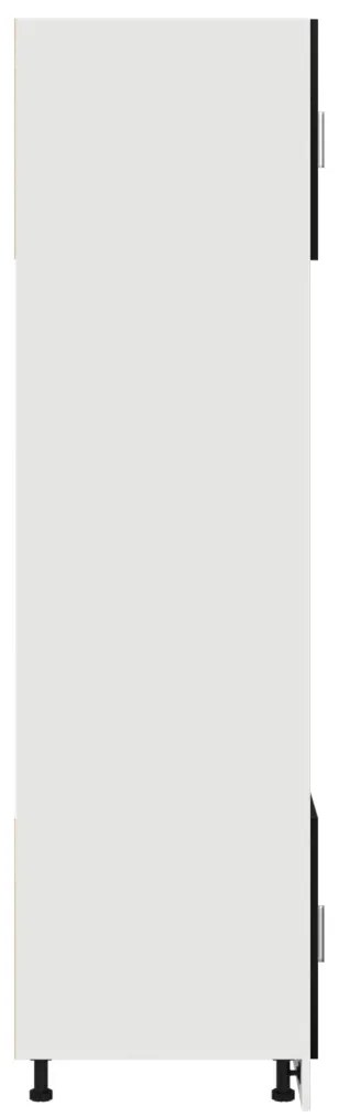 Mikrohullámú Szekrény Fekete Tölgy 60x57x207 cm Fa Kialakítással