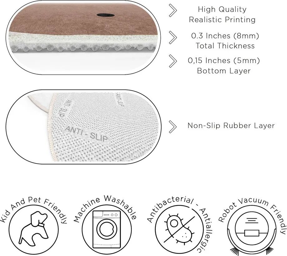 Barna-krémszínű mosható gyerek szőnyeg ø120 cm Teddy Bear – Mila Home