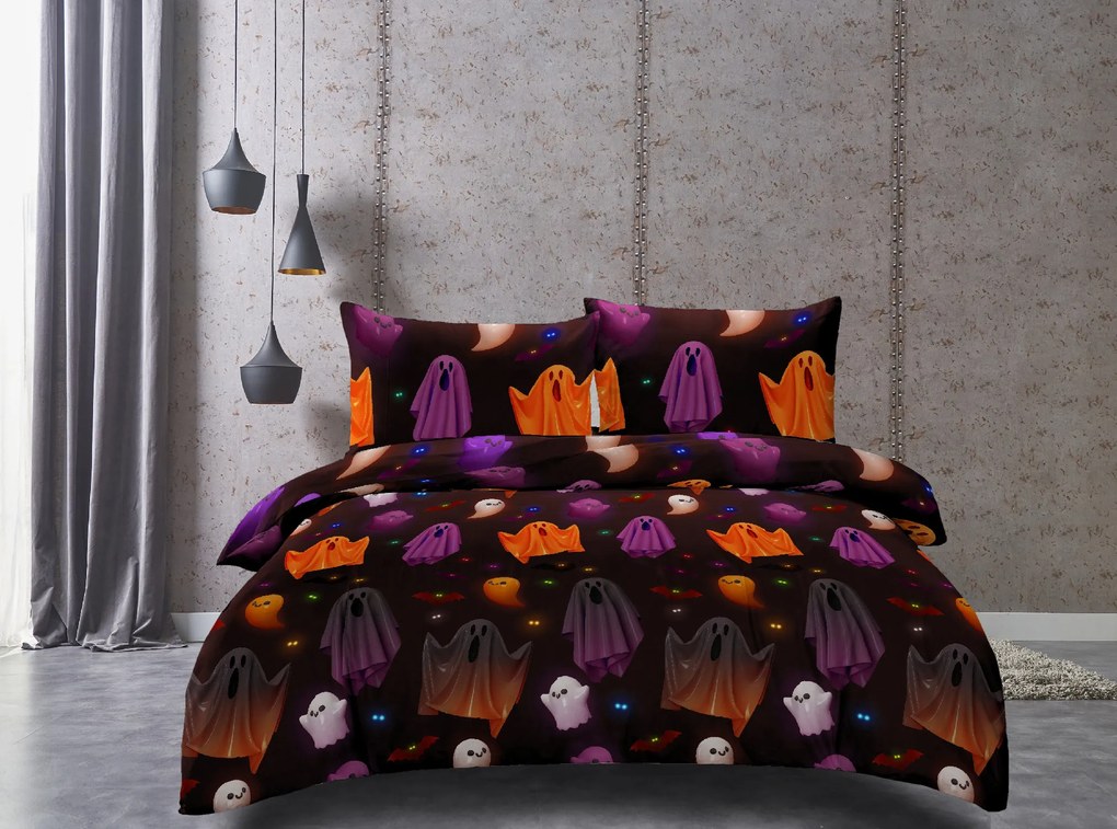 Povlečení z mikrovlákna SPOOKY SOIREE černé Ágyneműhuzat mérete: 2 db 70 x 80 cm | 160 x 200 cm