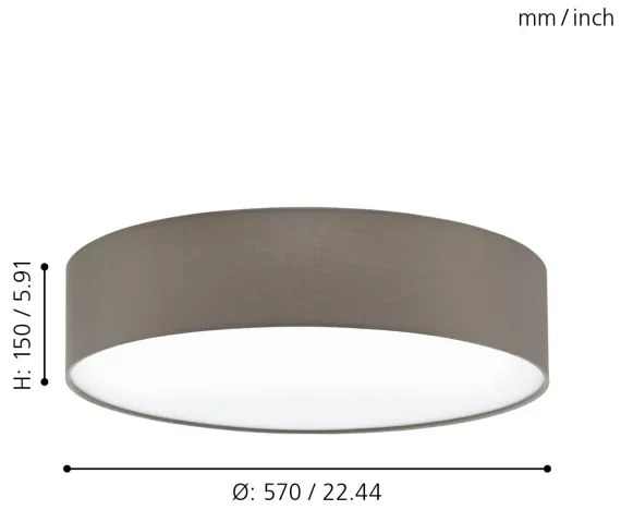 Eglo 97612 - Mennyezeti lámpa PASTERI 3xE27/60W/230V 57 cm