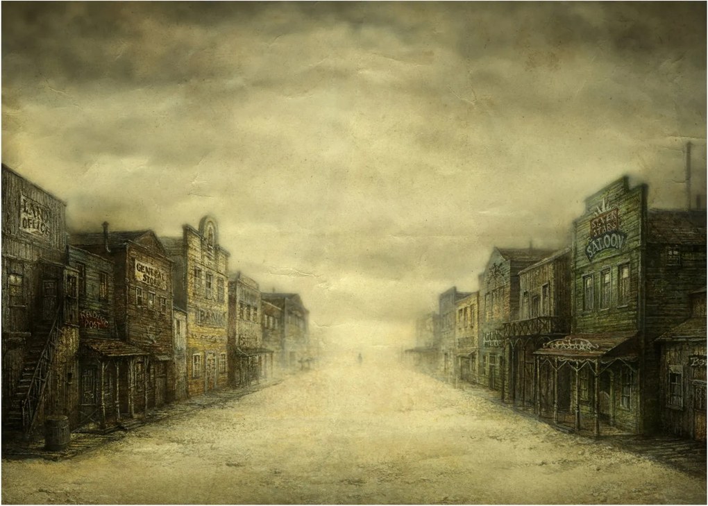 Egy nyugati város képe (70x50 cm)