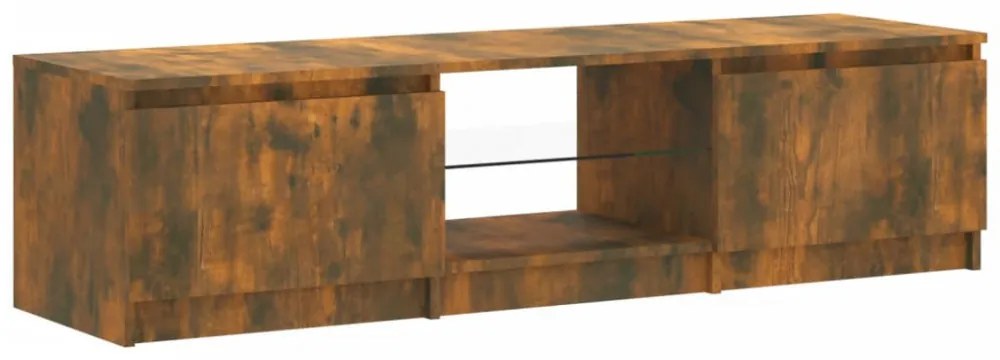 füstös tölgy színű TV-szekrény LED-ekkel 140 x 40 x 36 cm