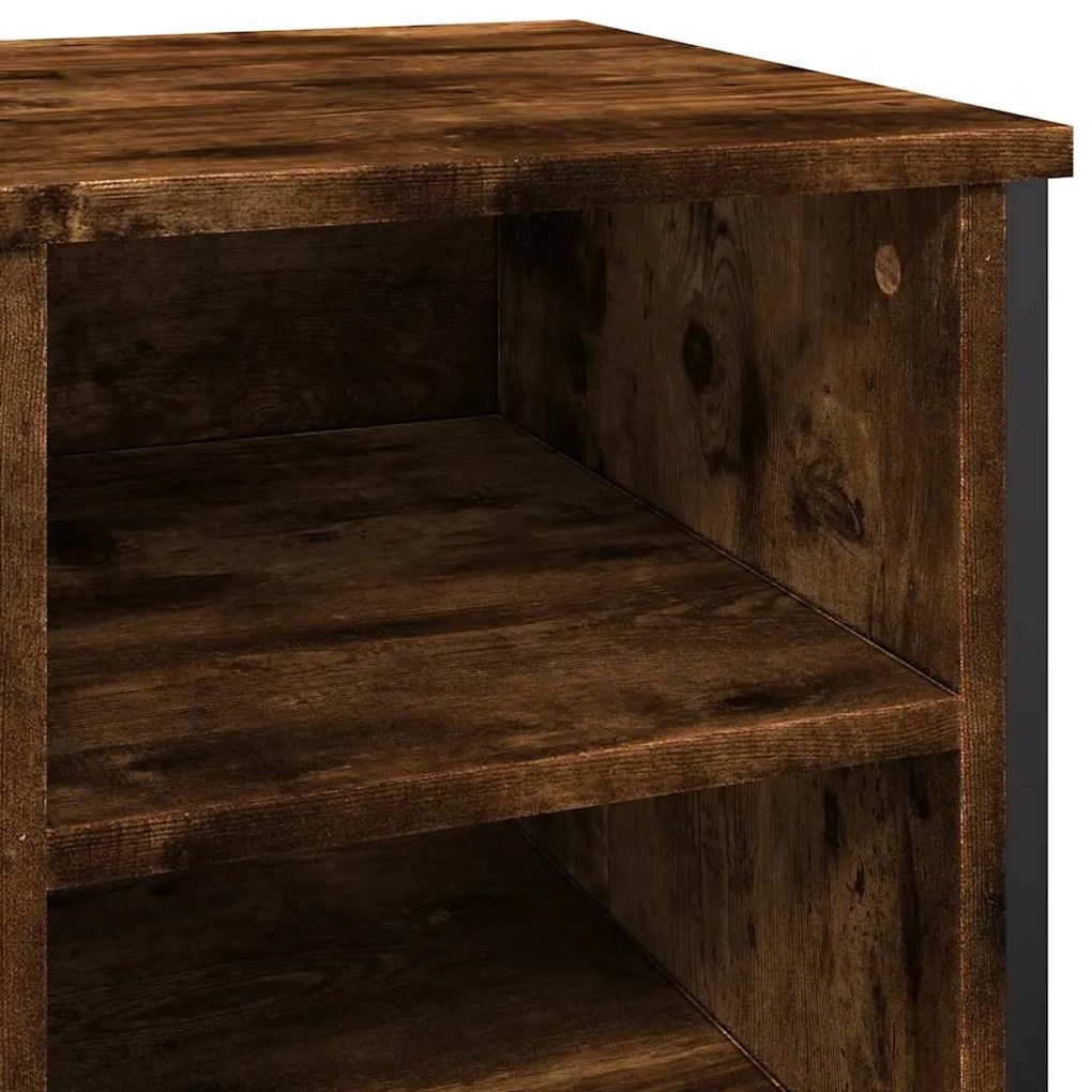 füstös tölgy színű szerelt fa cipőszekrény 90 x 38 x 61,5 cm