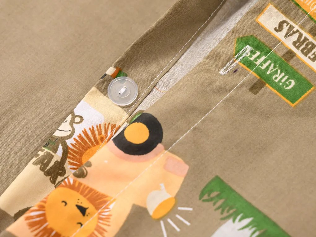 Pamut kiságy ágynemű SAFARI TOURS barna