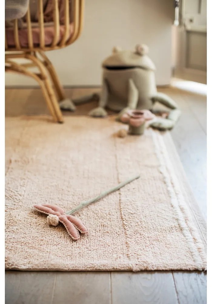 Világos rózsaszín mosható kézi szövésű pamut szőnyeg 120x160 cm Bloom Rose – Lorena Canals