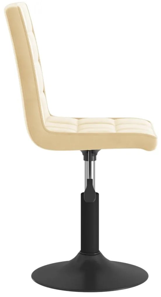 6 db krémszínű bársony forgó étkezőszék