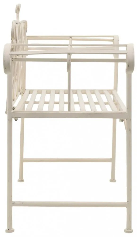 fehér antik fém kerti pad 132 cm