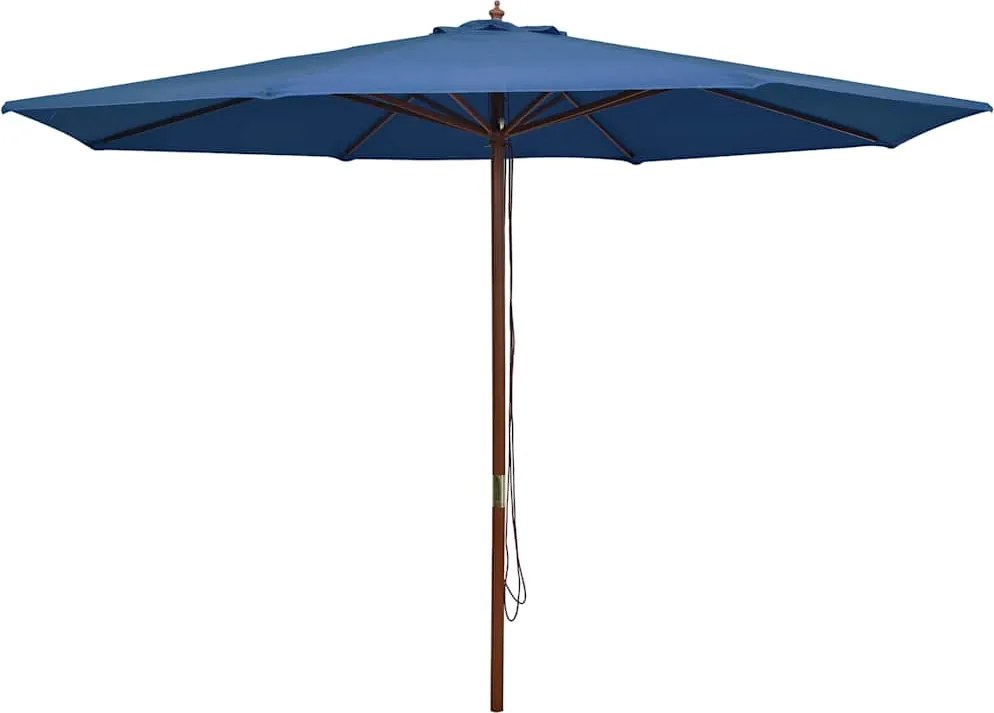 vidaXL kék kültéri napernyő farúddal 350 cm