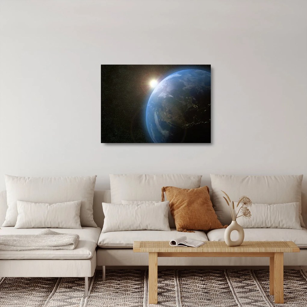 A táj képe az űrből (üvegen) (70x50 cm)