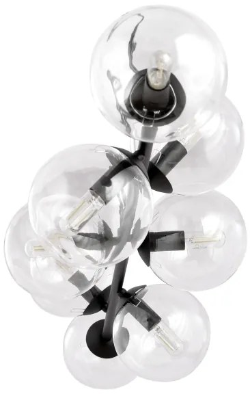Csillár zsinóron ROSSI 8xE14/10W/230V fekete/átlátszó