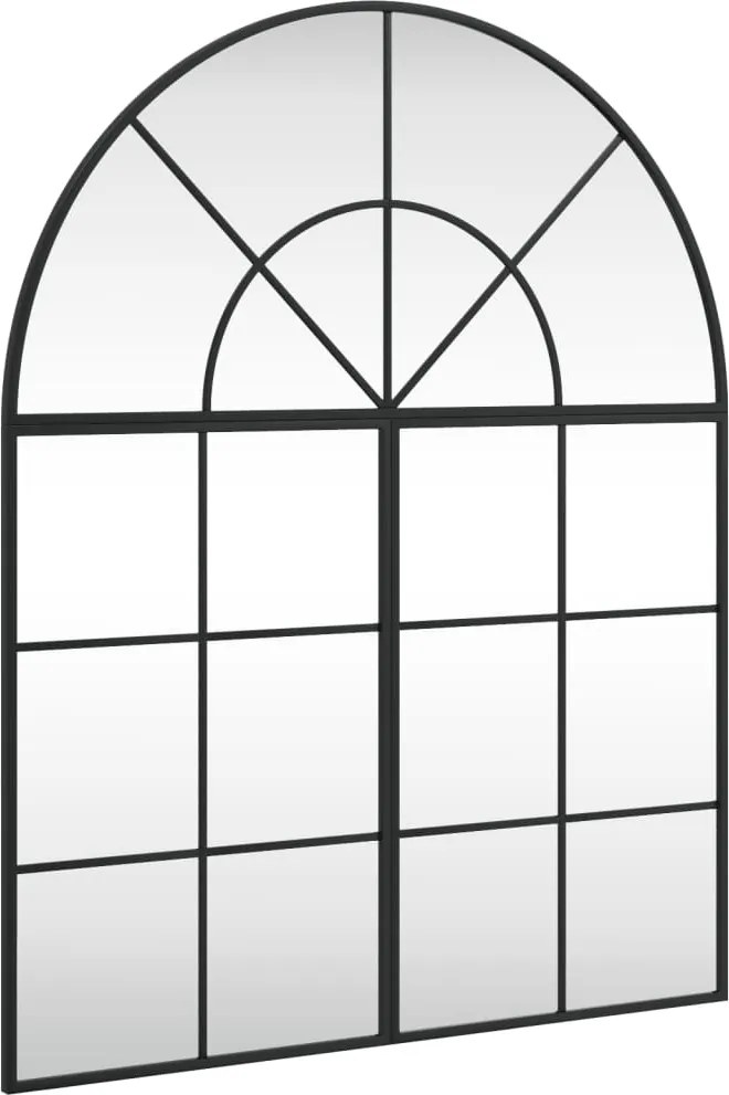 vidaXL fekete ívelt vas fali tükör 80x100 cm