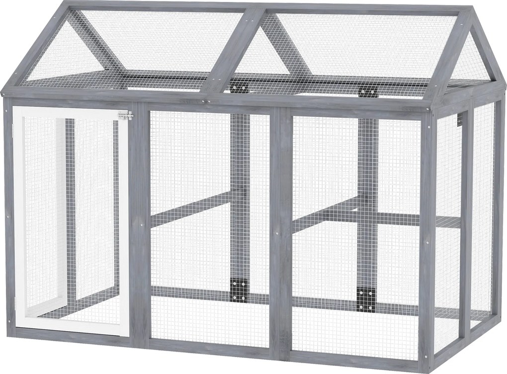 PawHut kültéri csirkekifutó, kb. 1,18 m² (140 x 88,5 x 106 cm), zárható ajtók, tömör fenyőváz, dróthálós kifutó 1–3 tyúknak | Aosom