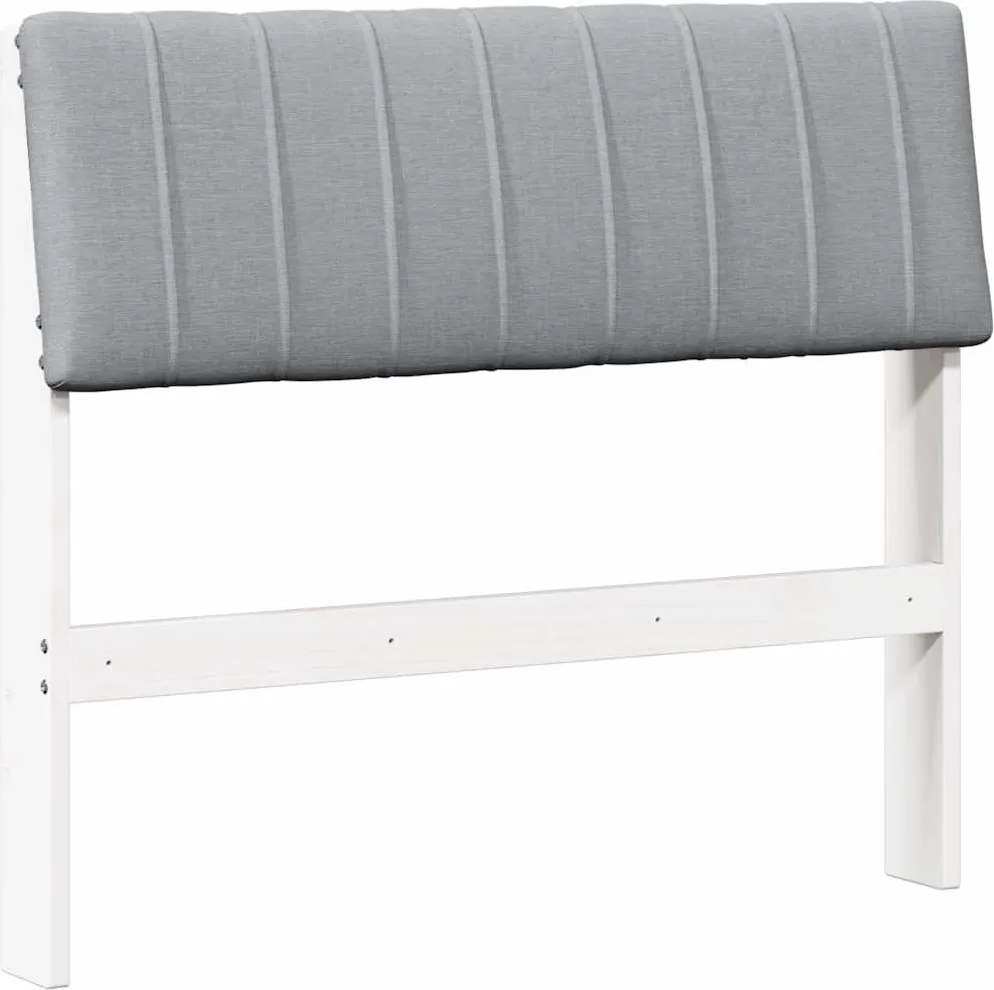 vidaXL Kárpitozott fejtámla Világosszürke 90 cm Tömör fenyőfa