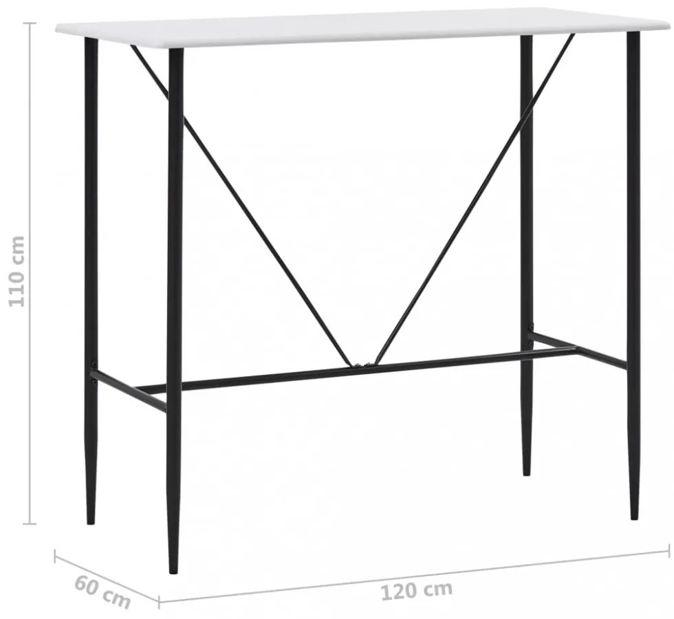 fehér MDF bárasztal 120 x 60 x 110 cm