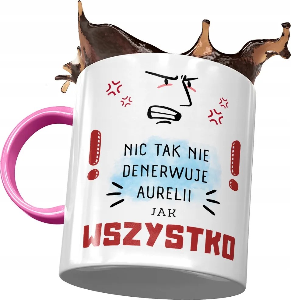 Rózsaszín Bögre Aurél Feleség Barátnő Ajándék Nyomtatott Fotóval