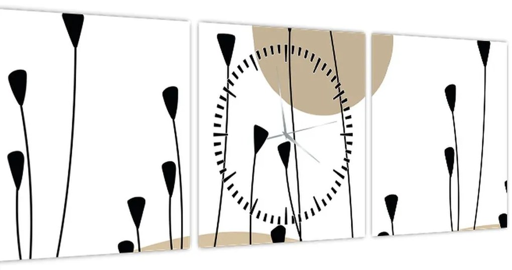 Kép - Grafikus rét N⁰2 (órával) (90x30 cm)