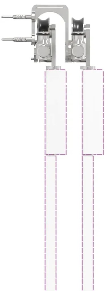 ezüstszínű rozsdamentes acél tolóajtó fémszerelék készlet 366cm