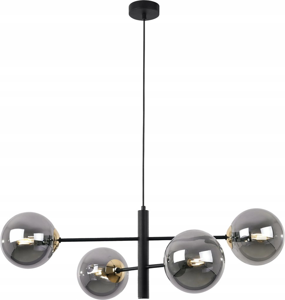 Mennyezeti Lámpa Lógó Csillár Fekete Arany Loft Glamour Üveg Gömbök